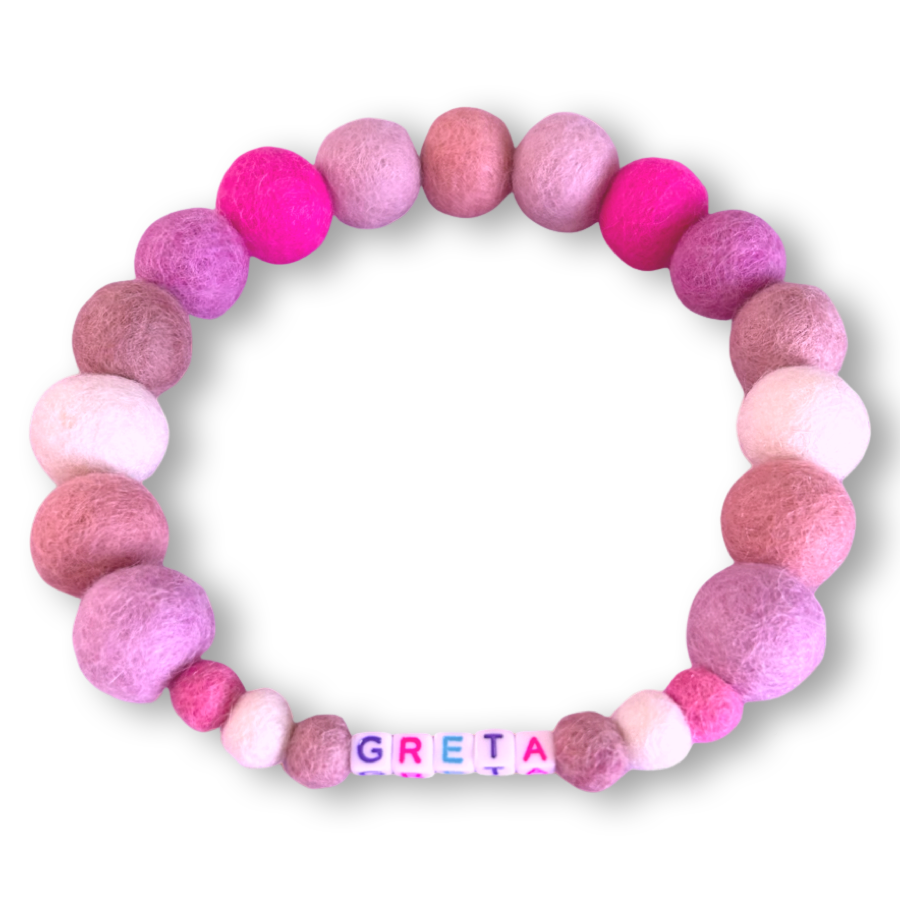 Baby Pink Mix - Personalised Pom Pom Dog Collar