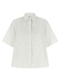 P.A.R.O.S.H. Embroidered Poplin Shirt — White