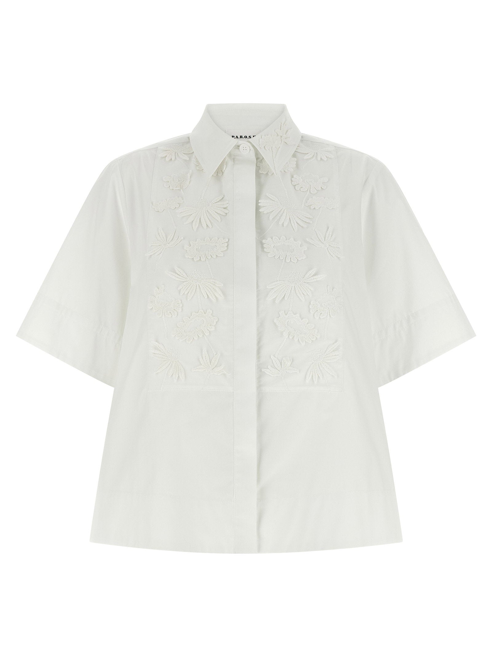 P.A.R.O.S.H. Embroidered Poplin Shirt — White