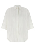 P.A.R.O.S.H. Pleated Cotton Poplin Shirt — White
