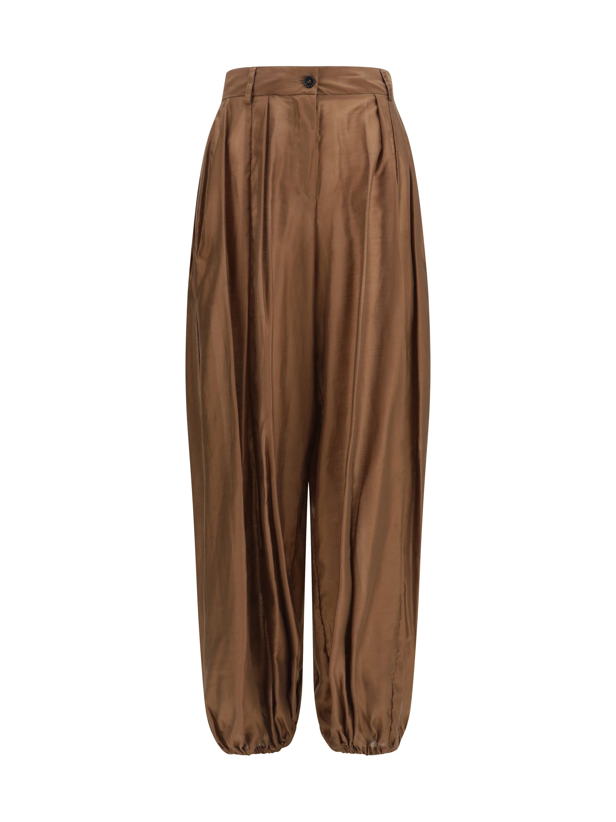 The Latest Lightweight Muslin Balloon Trousers — Brown