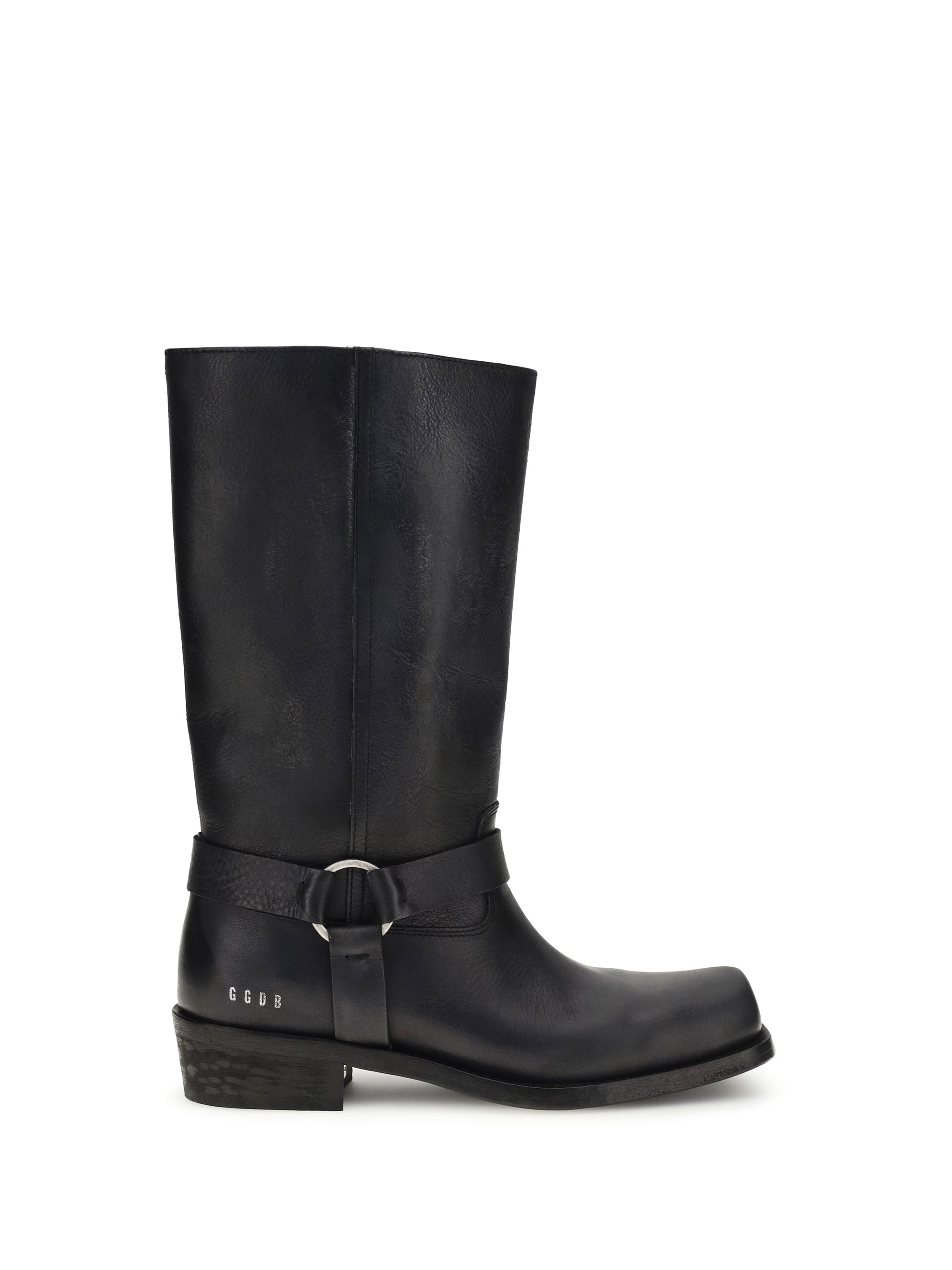 Golden Goose Leather Biker Boots — Black