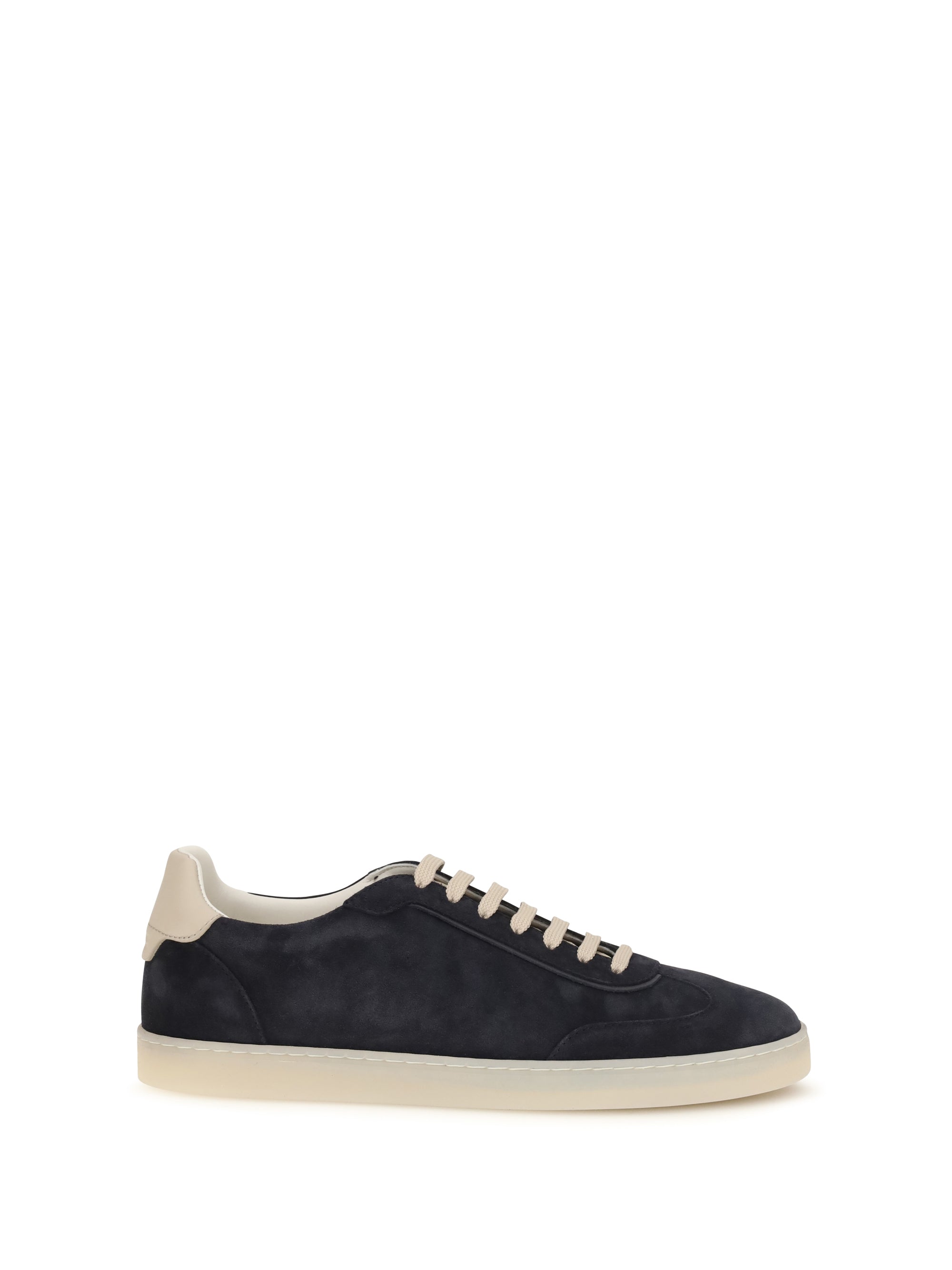 Brunello Cucinelli Suede Low-Top Sneaker — Black