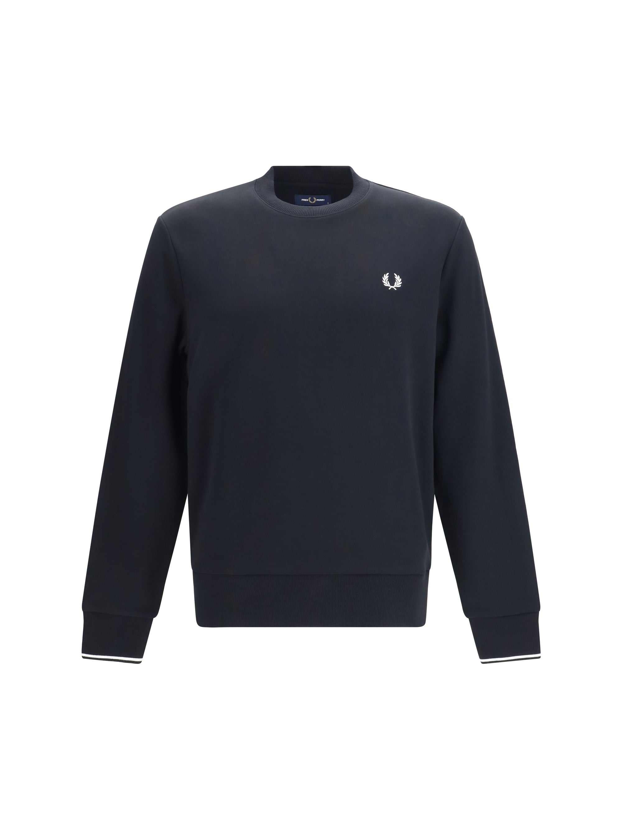 Fred Perry Logo Crew Neck Sweatshirt — Black