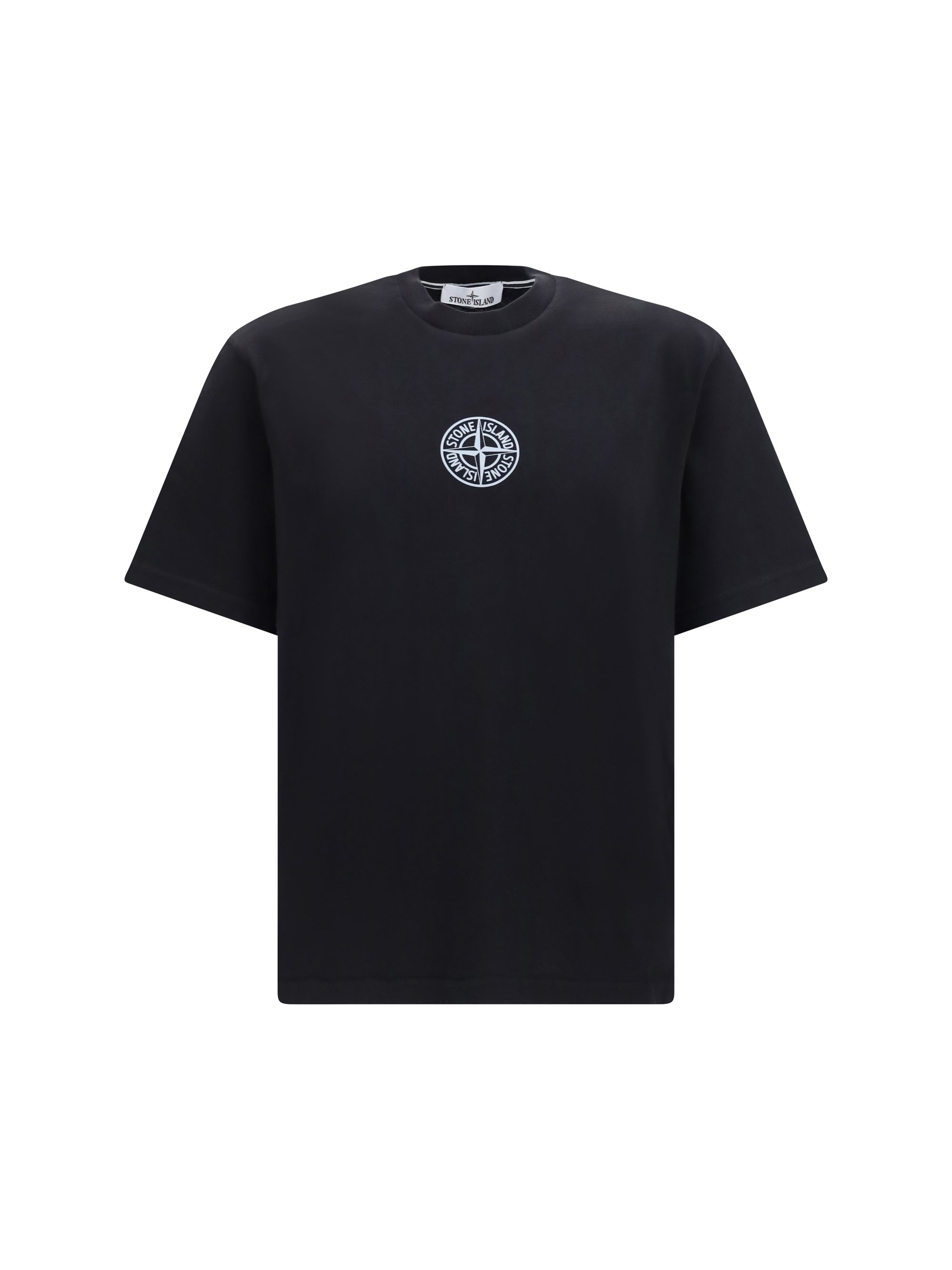 Stone Island Logo-Embroidered Compass T-Shirt — Black