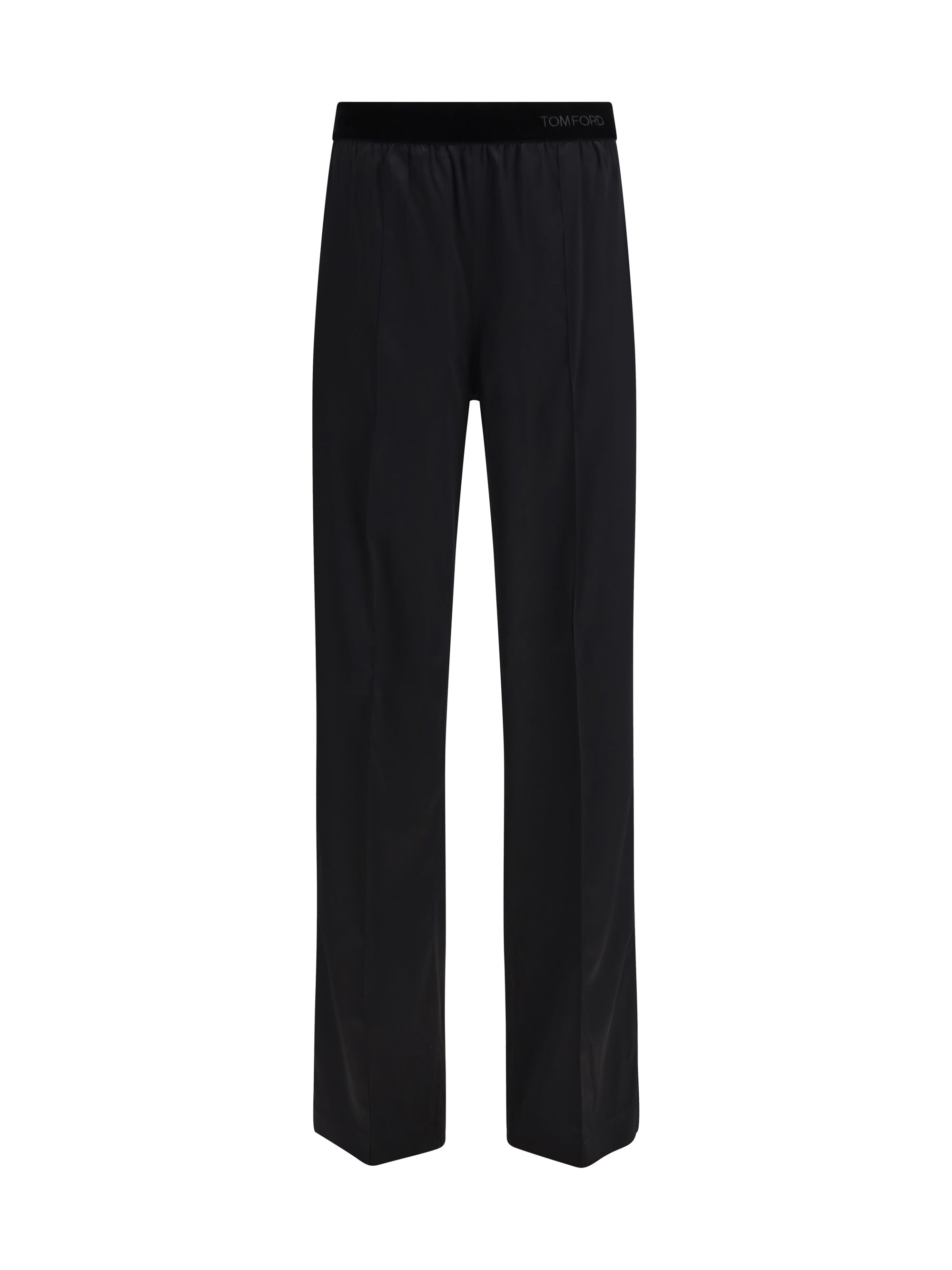 Tom Ford Stretch Silk Satin Trousers — Black