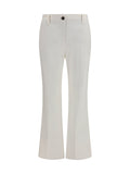 Brunello Cucinelli Slim Flared Trousers — White