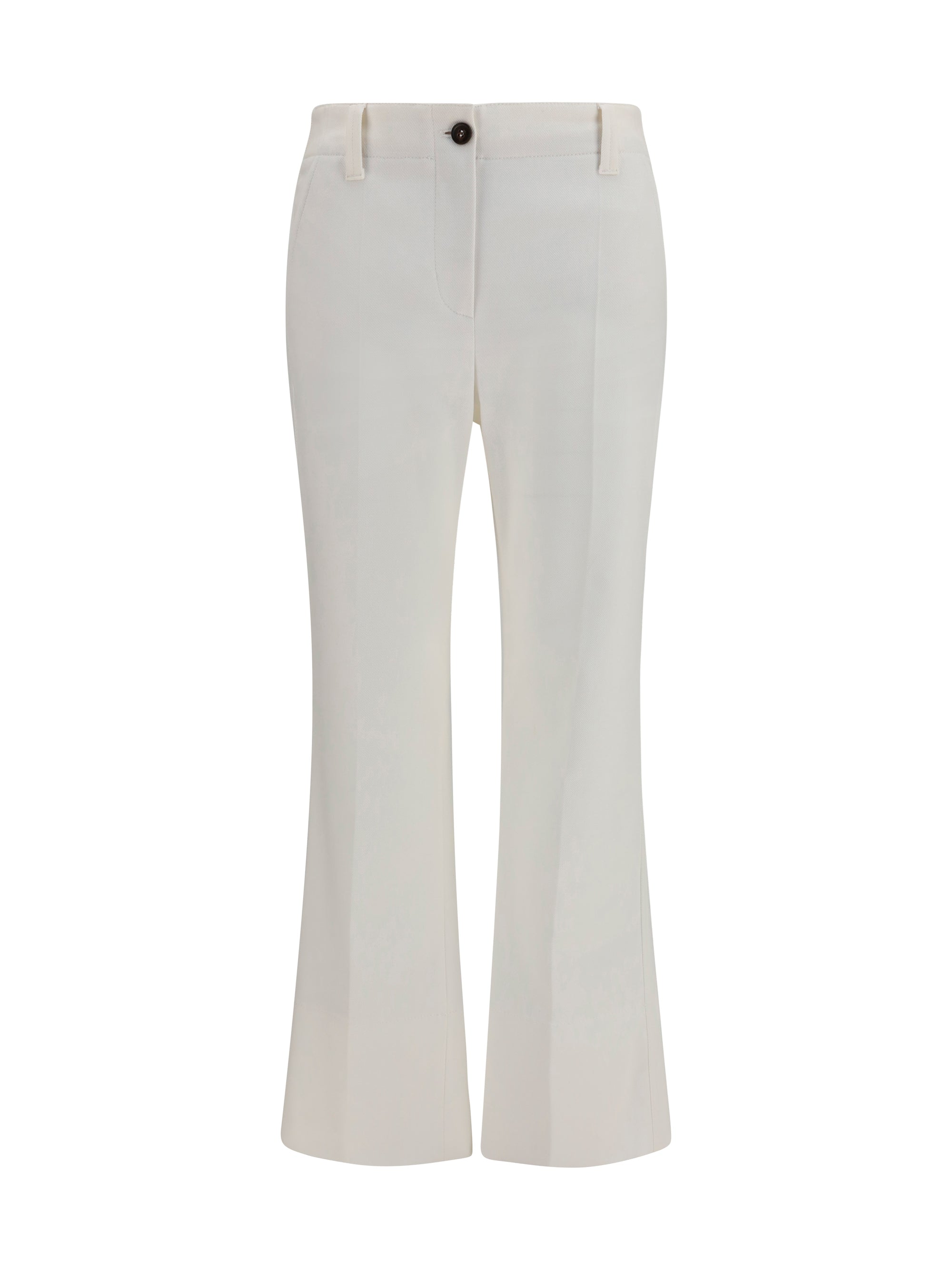 Brunello Cucinelli Slim Flared Trousers — White