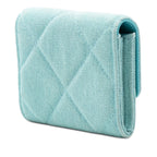 Quilted Denim 19 Card Holder with Chain