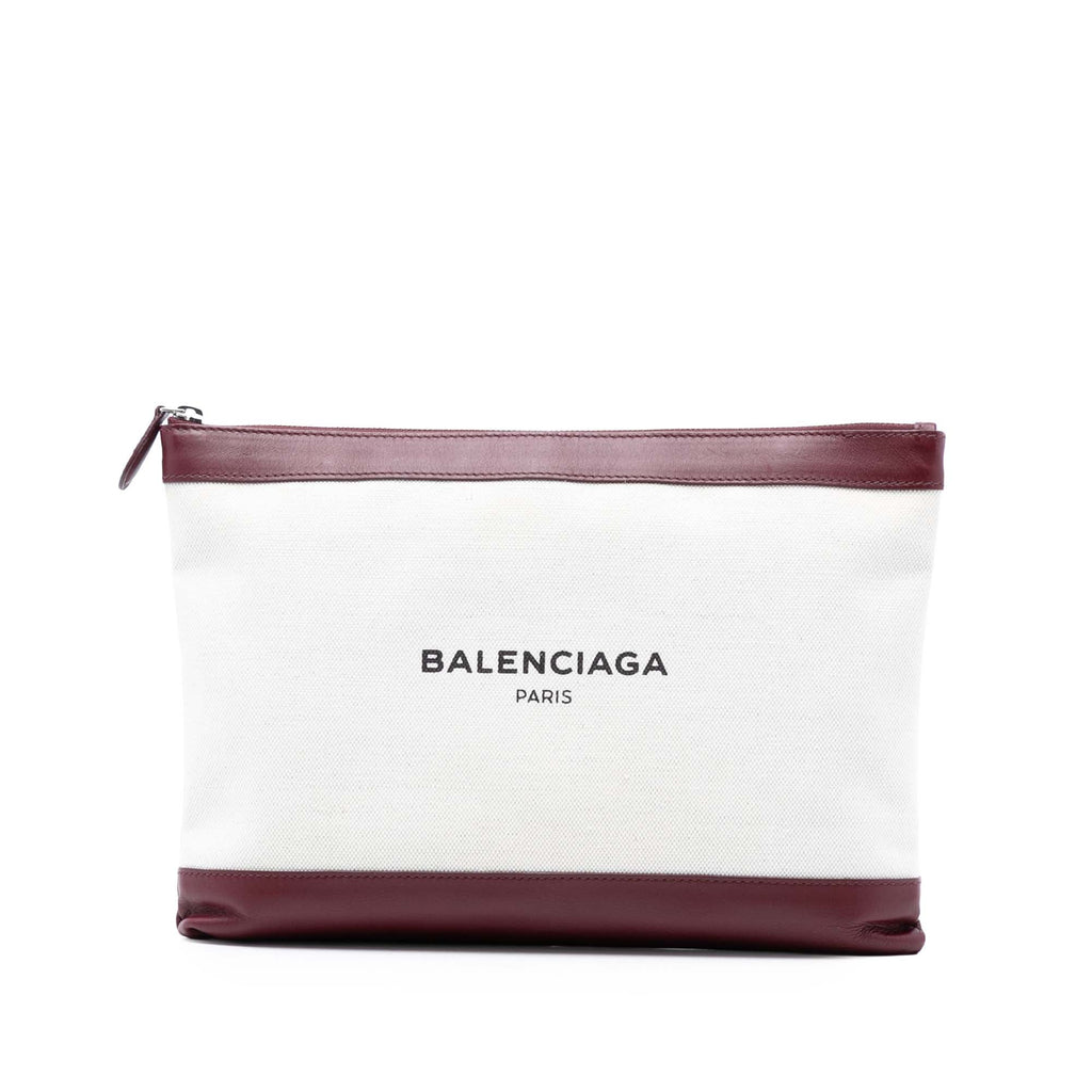 M Canvas Navy Clip Clutch