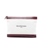 M Canvas Navy Clip Clutch