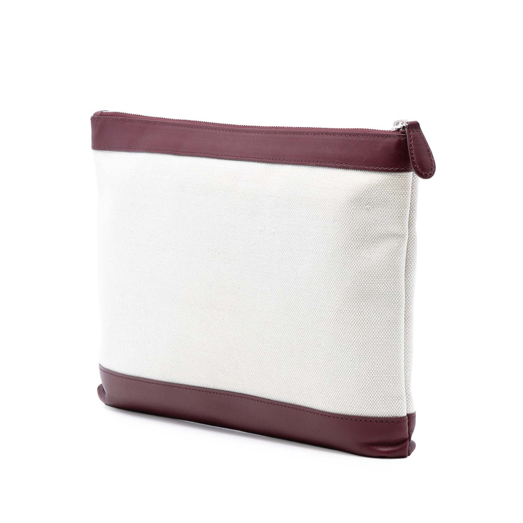 M Canvas Navy Clip Clutch