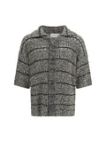 Roberto Collina Mouliné Texture Knit Shirt — Gray
