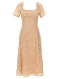 Ermanno Scervino Floral Lace Dress — Beige