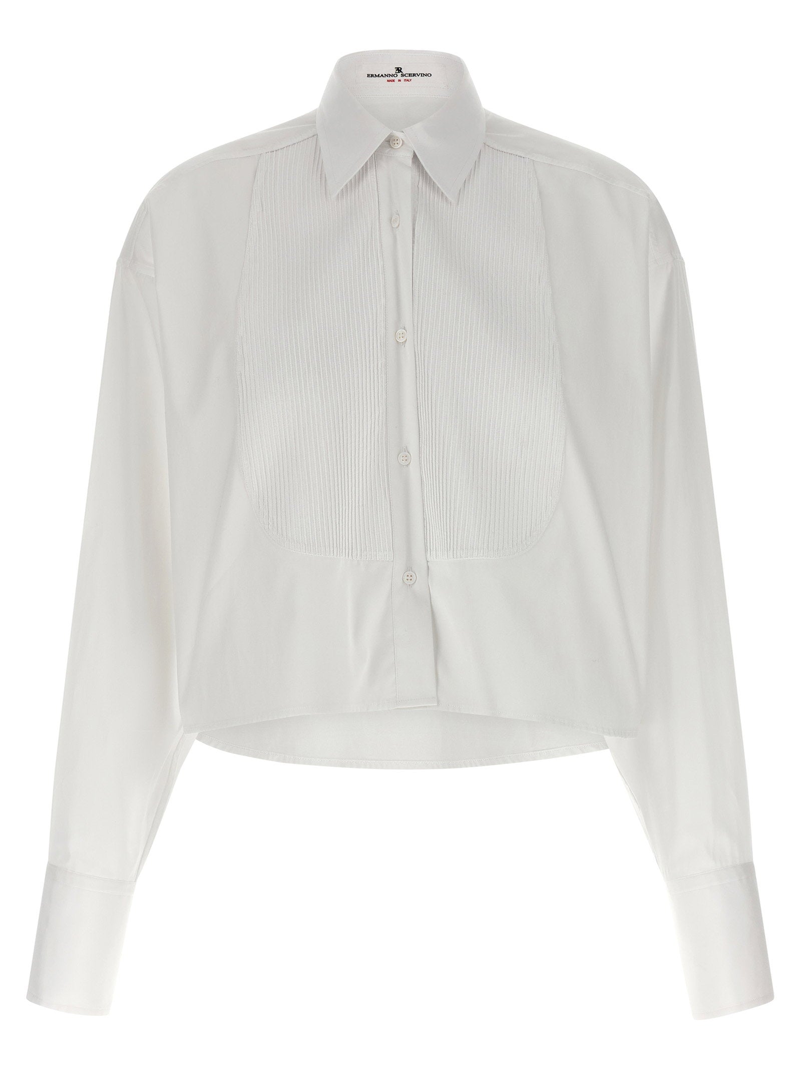 Ermanno Scervino Plastron Poplin Shirt — White
