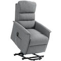 Power Lift Recliner Armchair for Elderly, Fabric Riser and Reclining Chair, Grey