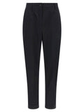 Kiton Stretch Cotton Poplin Trousers — Black