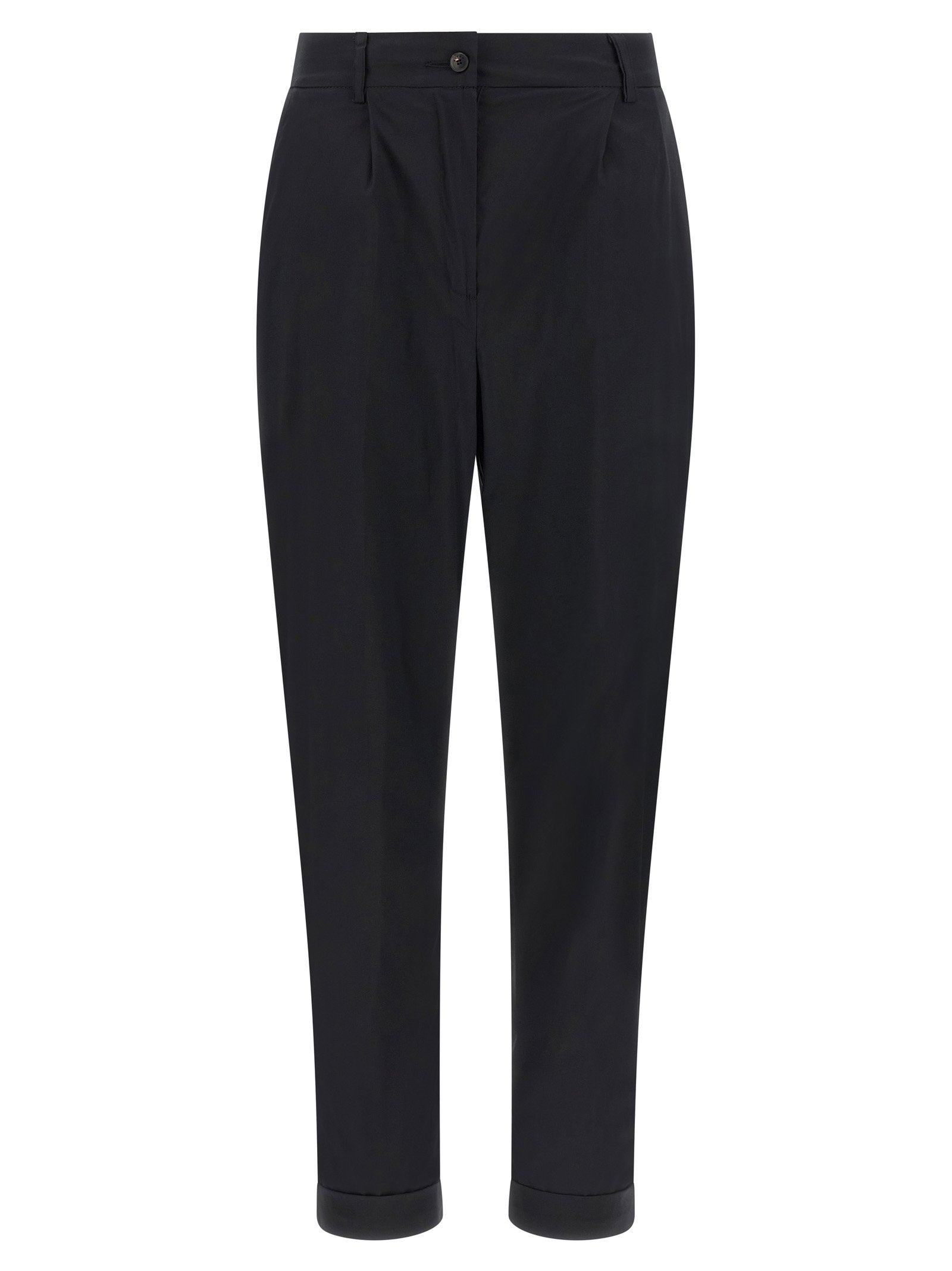 Kiton Stretch Cotton Poplin Trousers — Black