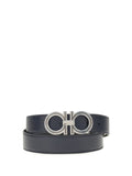 Ferragamo Reversible Leather Belt — Navy