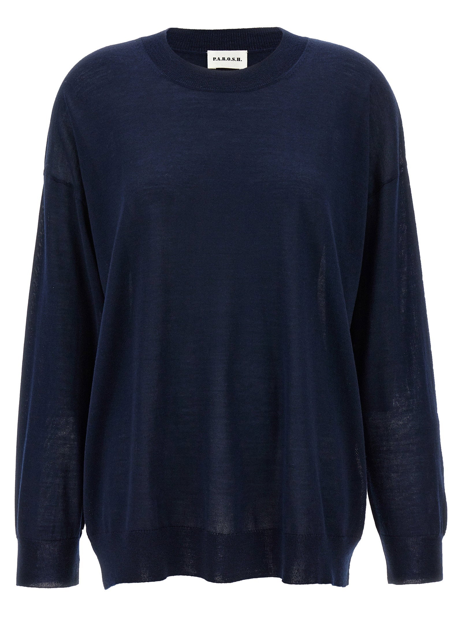 P.A.R.O.S.H. Wool Blend Crew-Neck Sweater — Navy