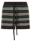 P.A.R.O.S.H. Striped Wool Blend Shorts — Brown