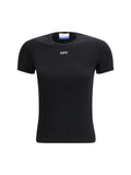 Off-White Embroidered Logo Rib T-Shirt — Black