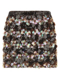 P.A.R.O.S.H. 3D Floral Embroidered Miniskirt — Black