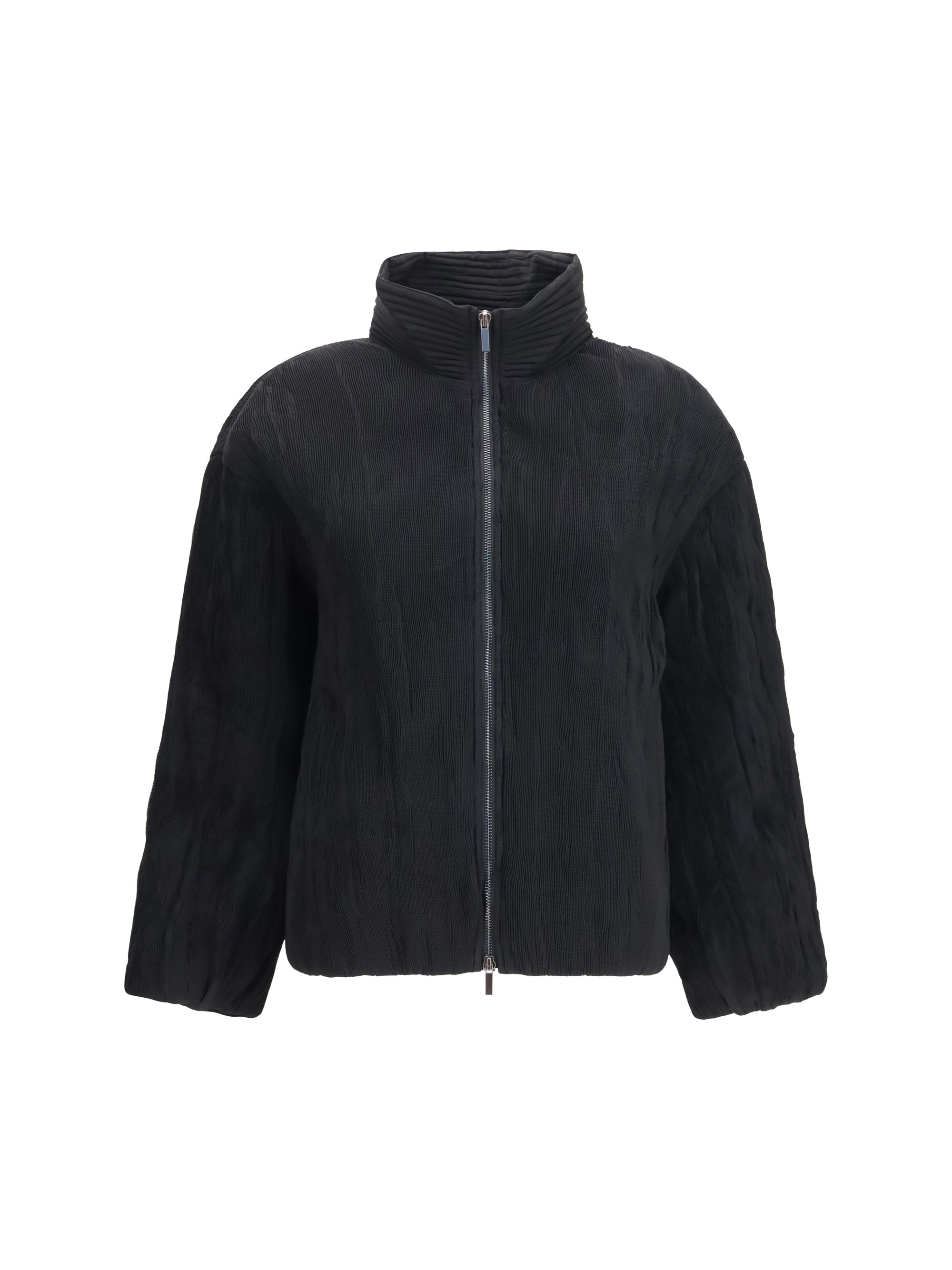 Gongdid Design Striped Padded Jacket — Black
