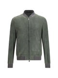 Salvatore Santoro Suede Calf Leather Jacket — Gray