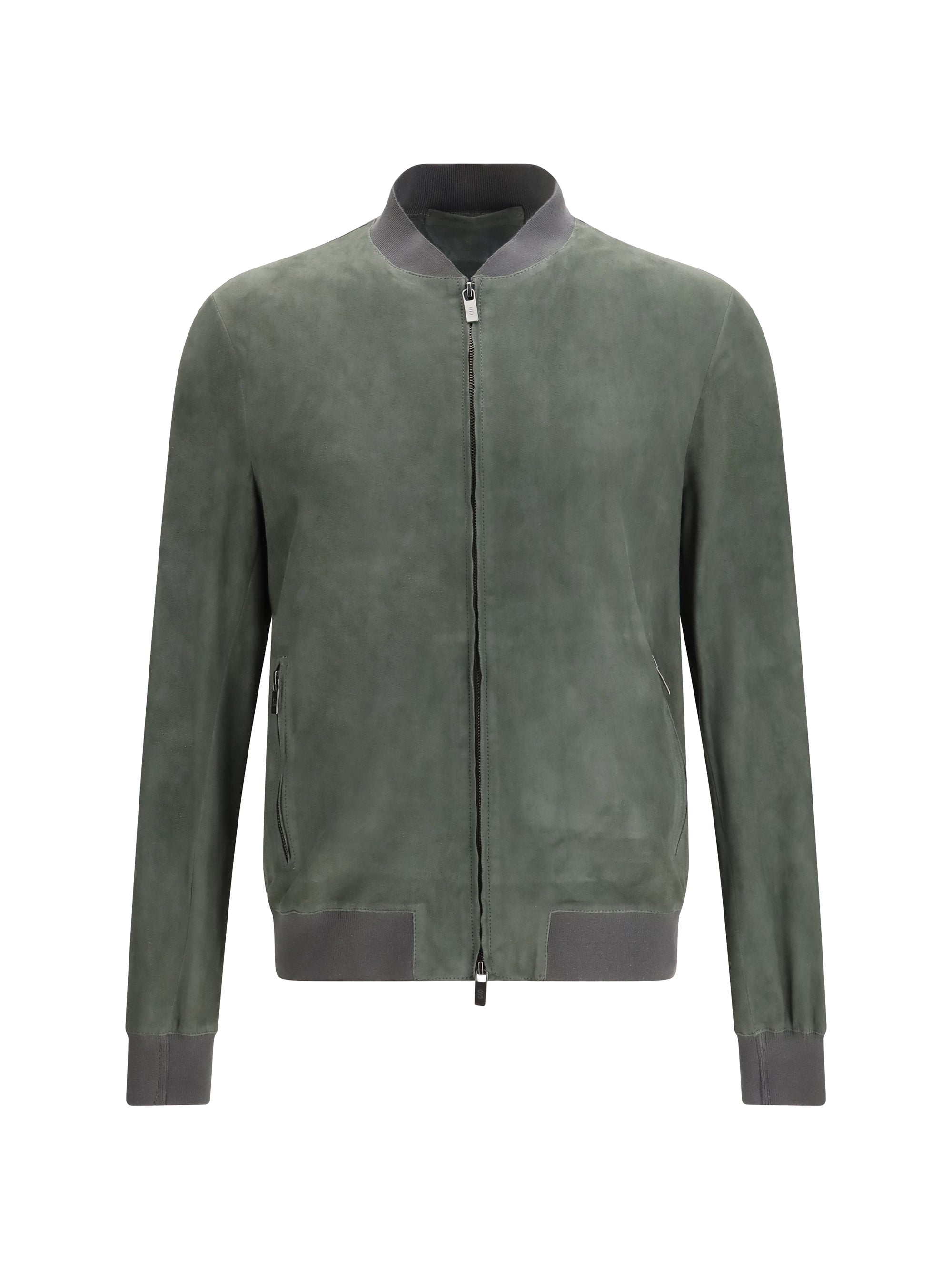 Salvatore Santoro Suede Calf Leather Jacket — Gray