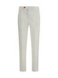 Pt Torino Cotton-Silk Blend Trousers — White
