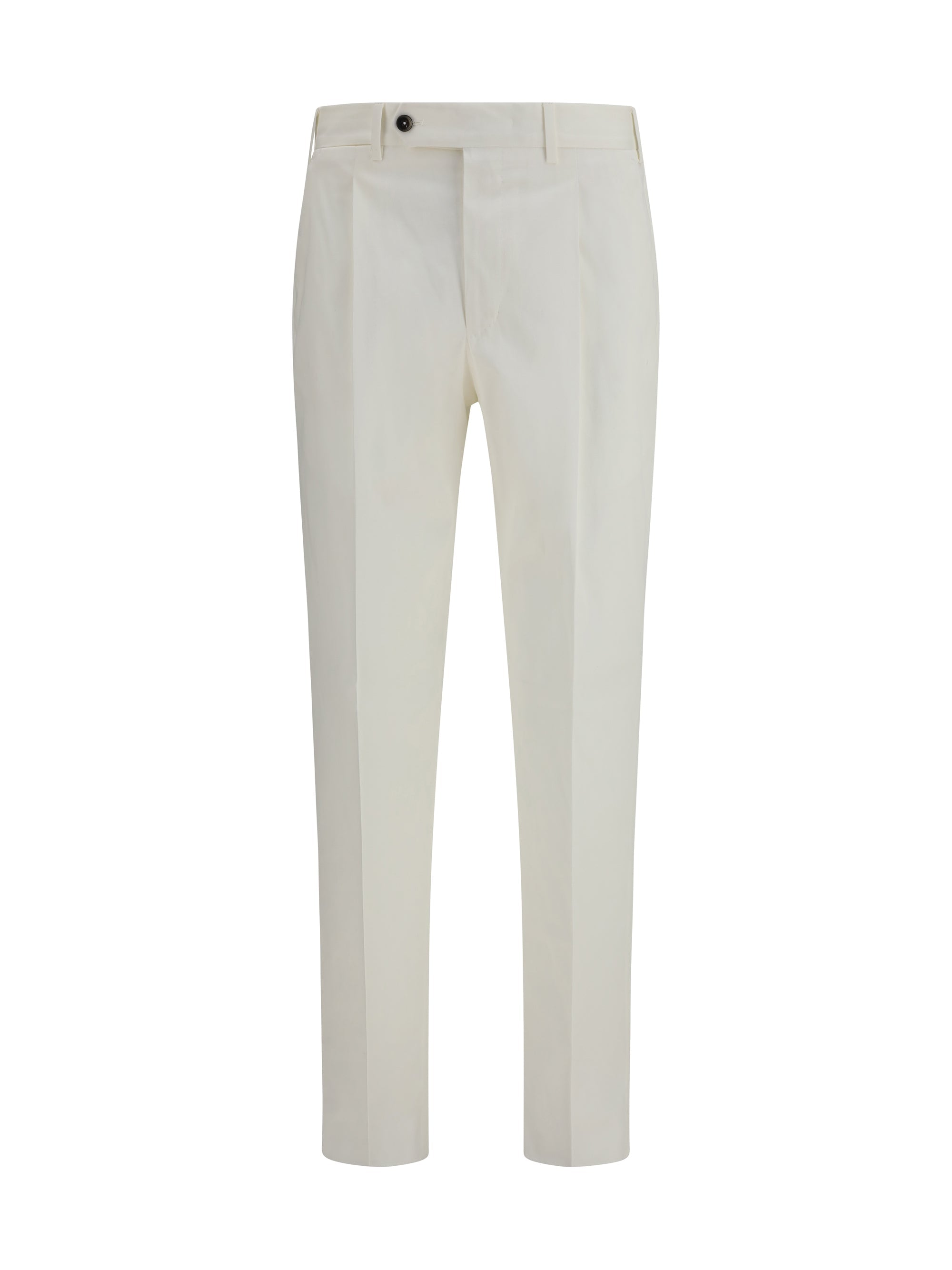 Pt Torino Cotton-Silk Blend Trousers — White