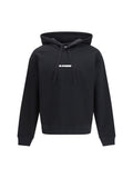 Sudadera de Algodón con Capucha y Logo Bordado Jil Sander — Negro