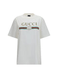 Gucci Logo-Embroidered Jersey T-Shirt — White