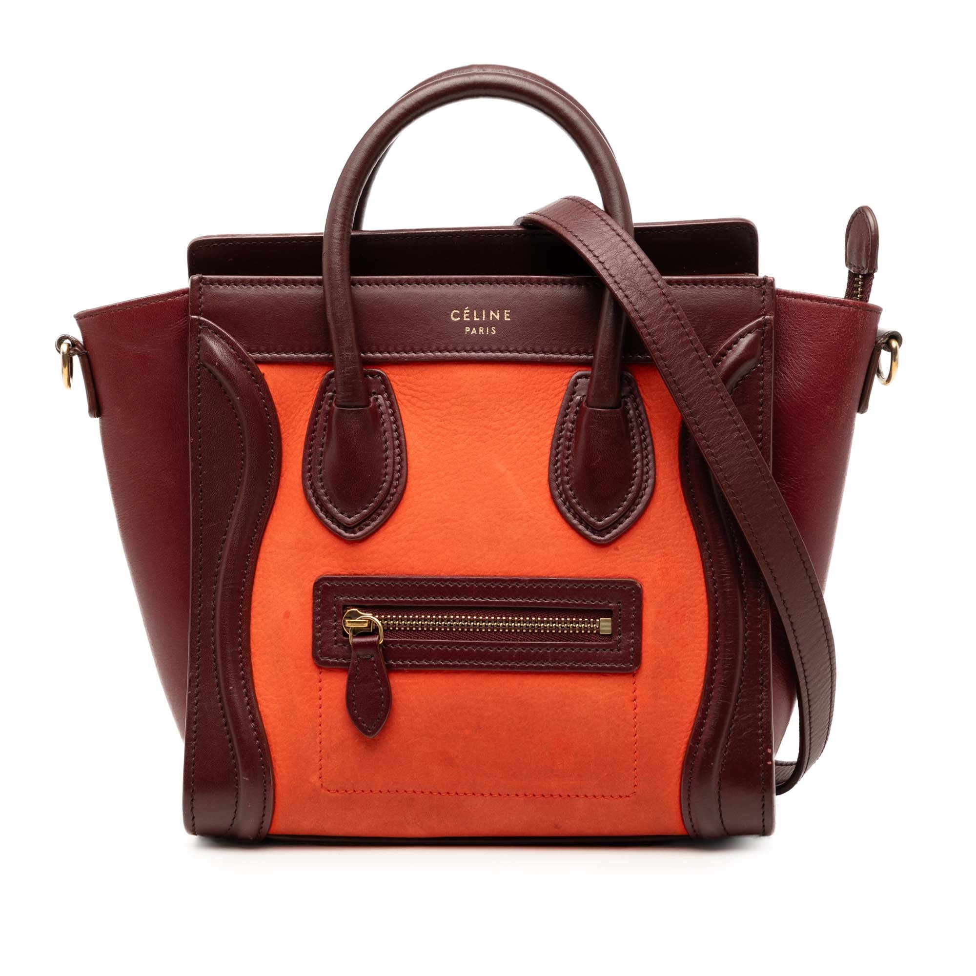 Nano Tricolor Nubuck and Calfskin Luggage Tote
