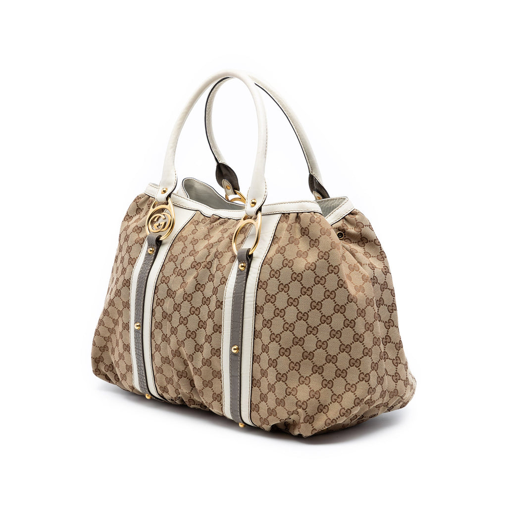 GG Canvas Interlocking G Tote