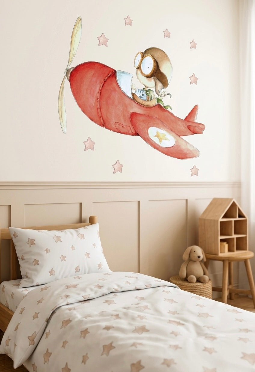 Decorative Vinyl for Children FAST PLANE Airplane - SUEÑOS DE CIGUEÑA
