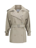 Gabardina de algodón cruzada de Max Mara — Beige