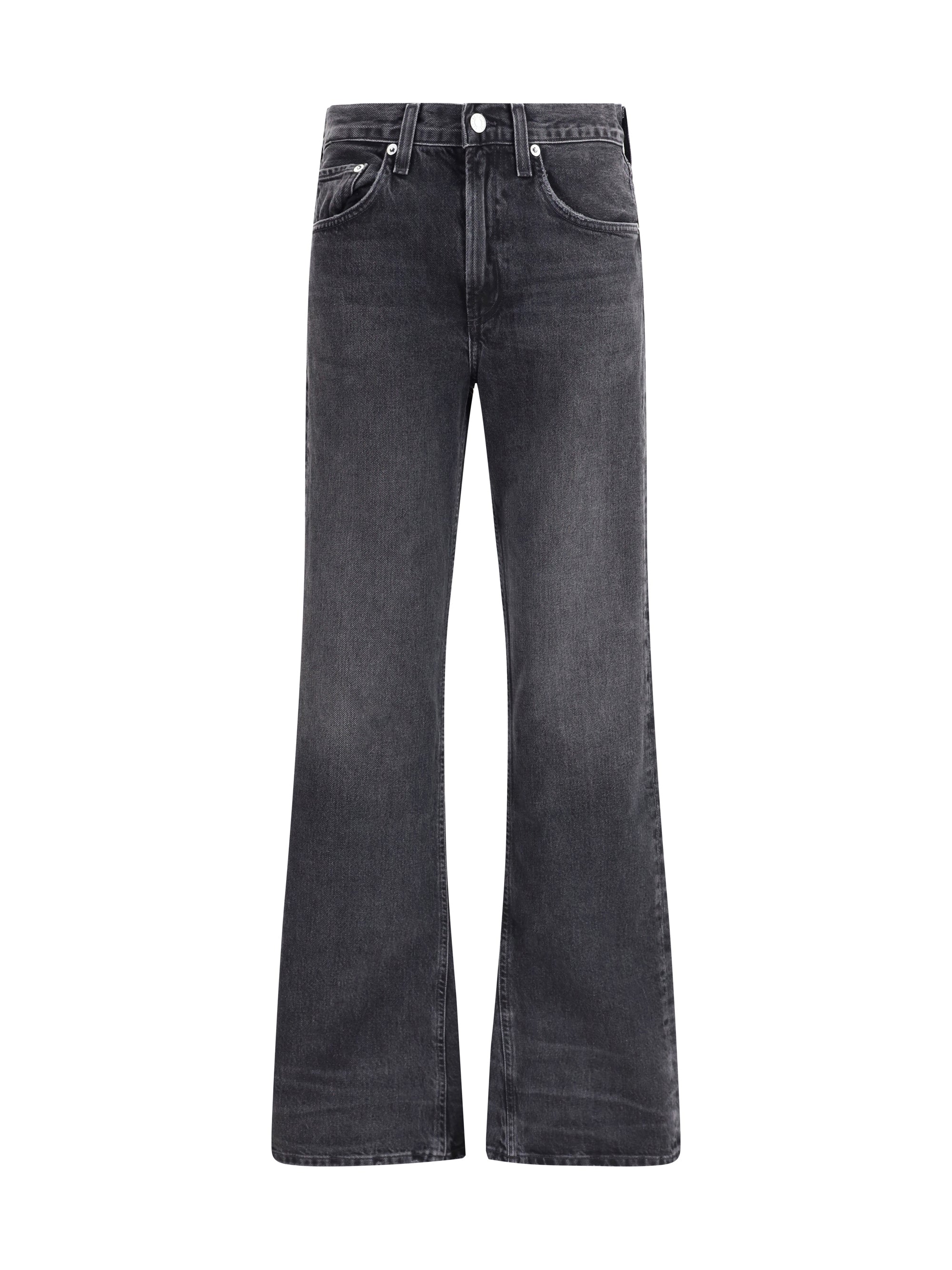 Agolde Mid-Rise Kick Boot Jeans — Black