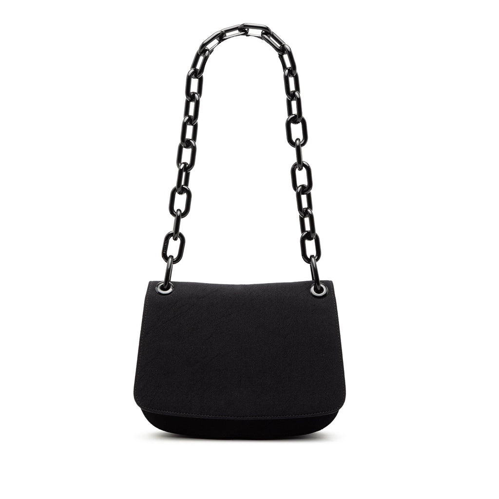 Canvas Lucite Chain Shoulder Bag