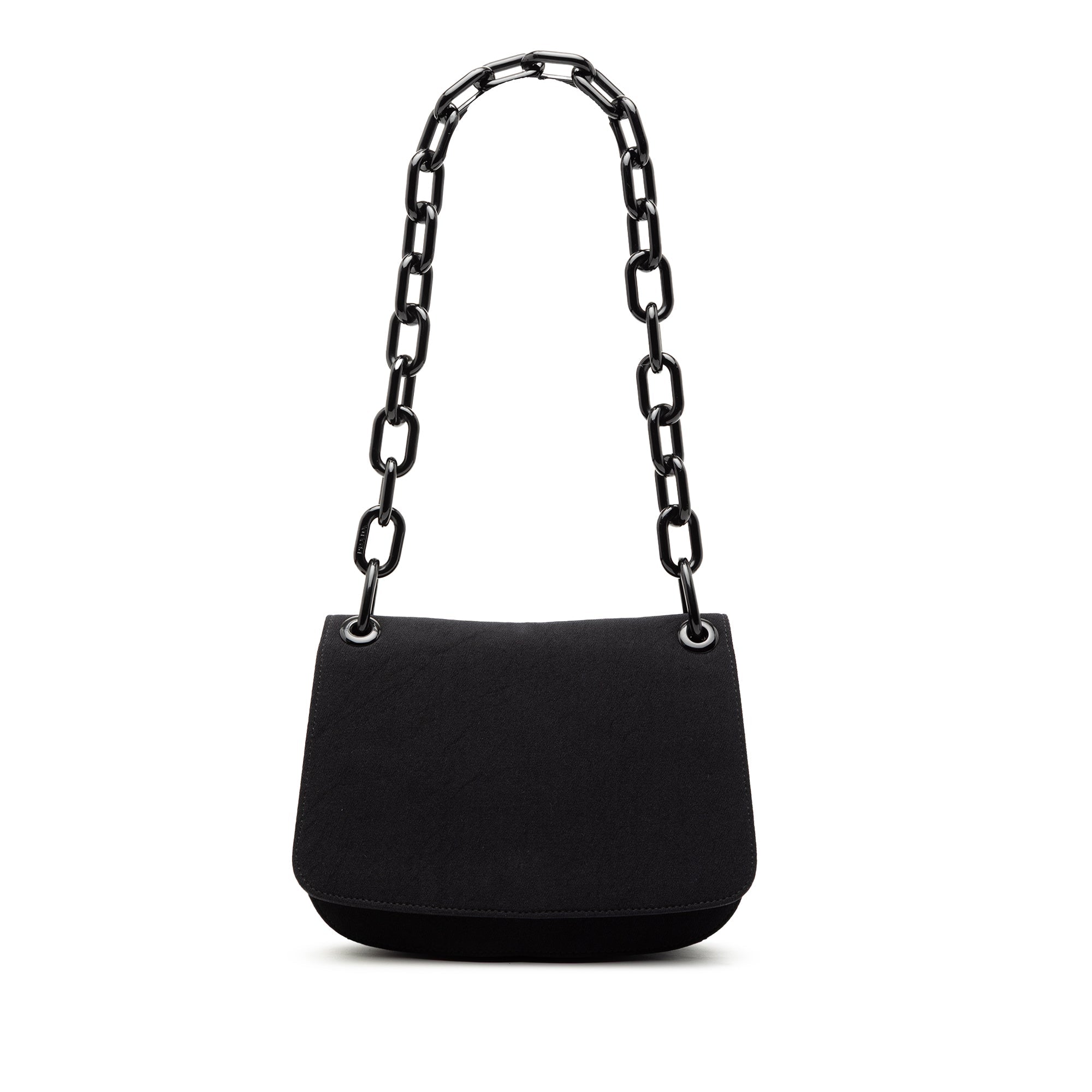 Canvas Lucite Chain Shoulder Bag