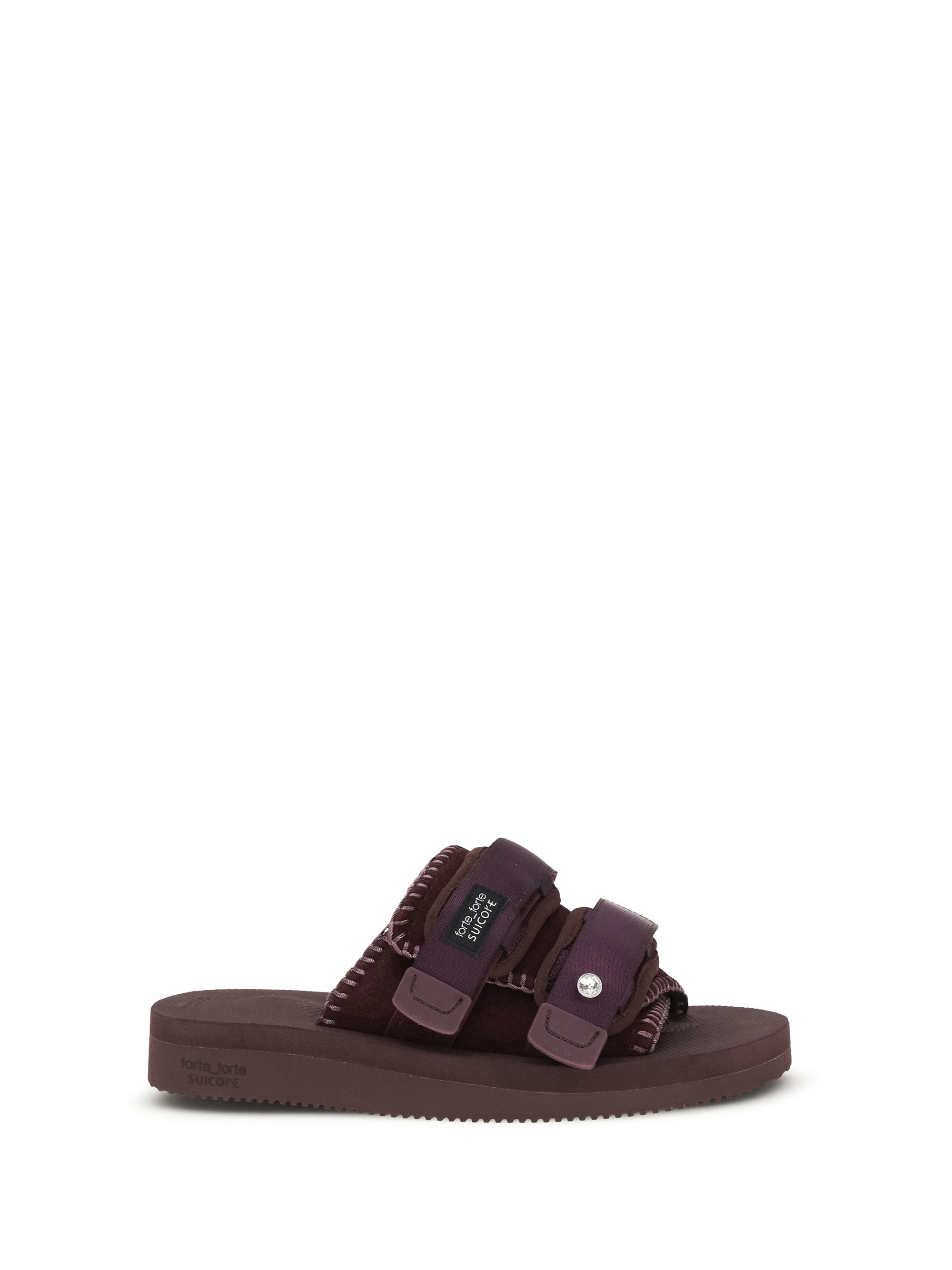 Forte_forte Double-Strap Sandals — Purple