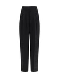 Max Mara Studio Linen Batavia Trousers — Black