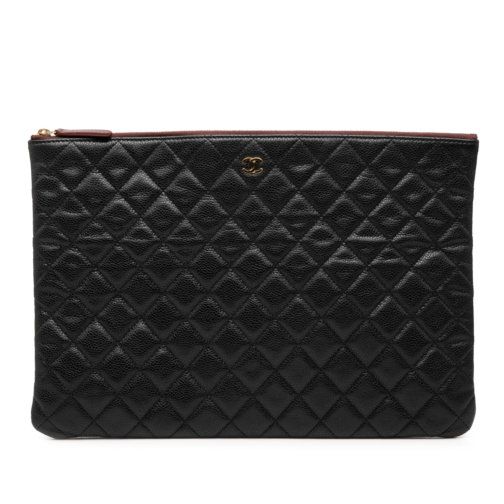 Large Quilted Caviar O Case Clutch