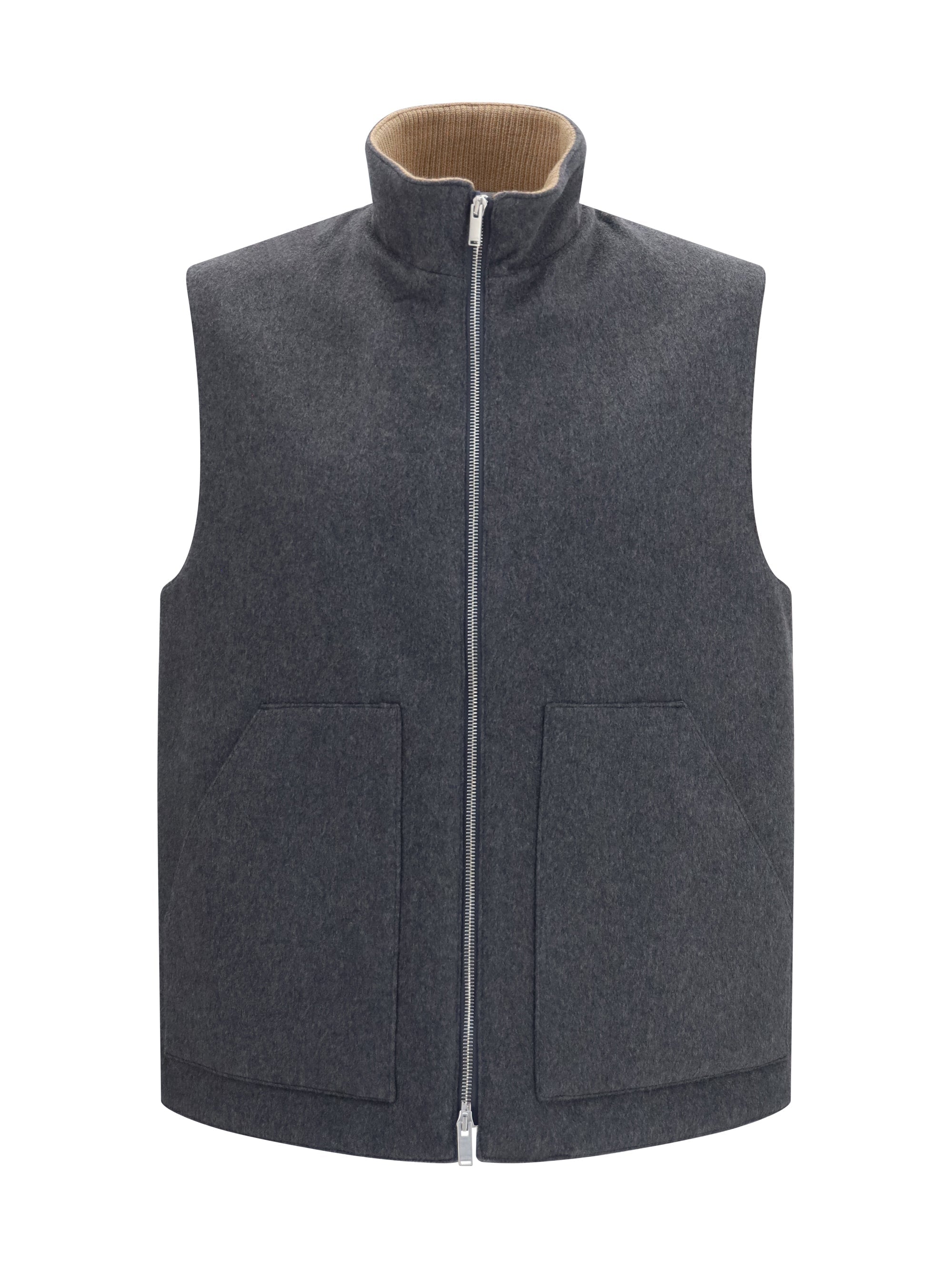 Lardini Wool and Cashmere Vest — Gray