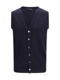 Aragona Cashmere Merino Wool Vest — Navy