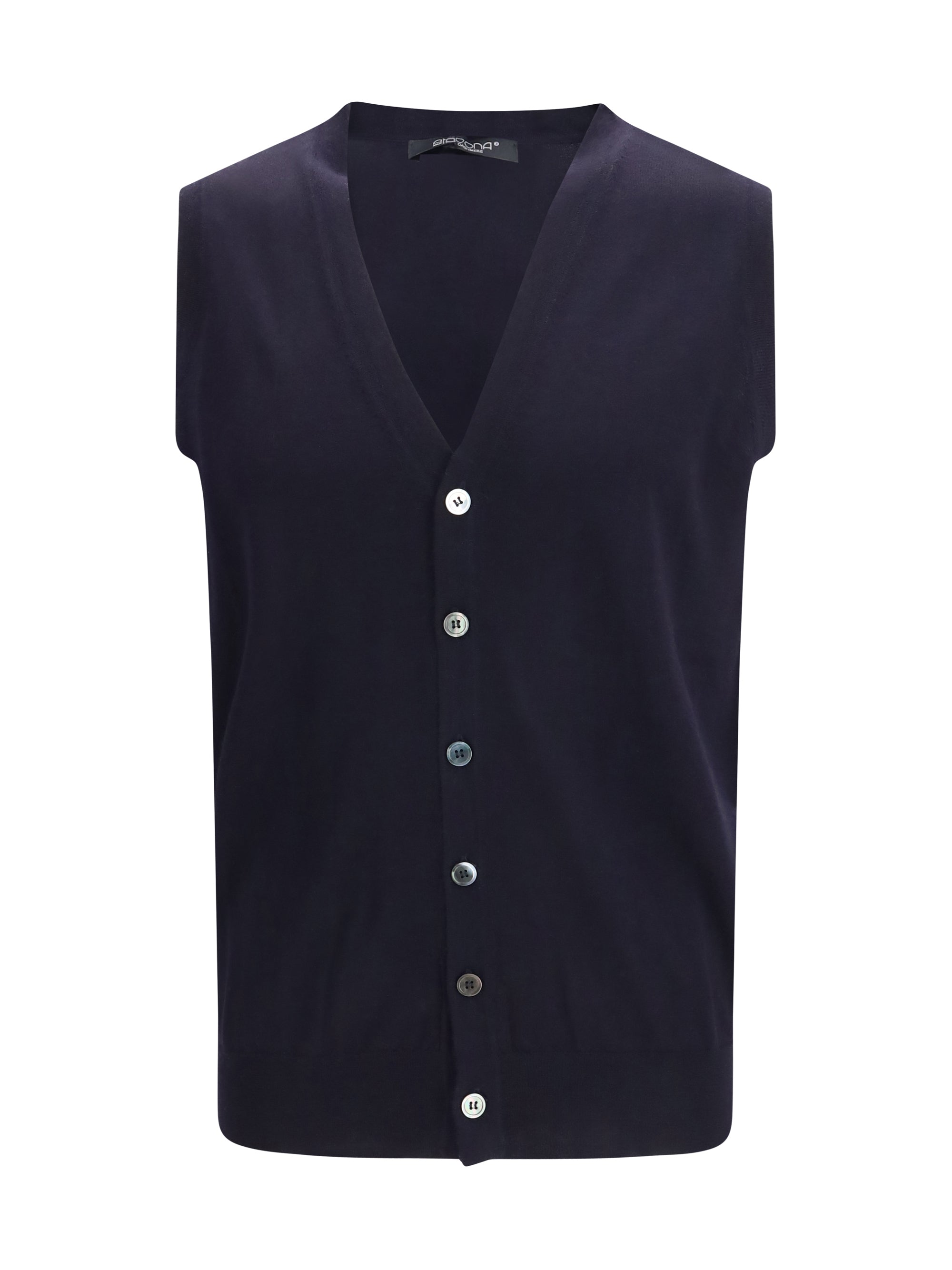 Aragona Cashmere Merino Wool Vest — Navy