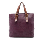 Bicolor Nappa Intrecciato Belt Strap Tote