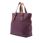 Bicolor Nappa Intrecciato Belt Strap Tote