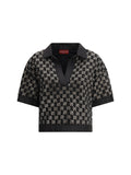 Gucci GG Lamé Tweed Blouse — Black